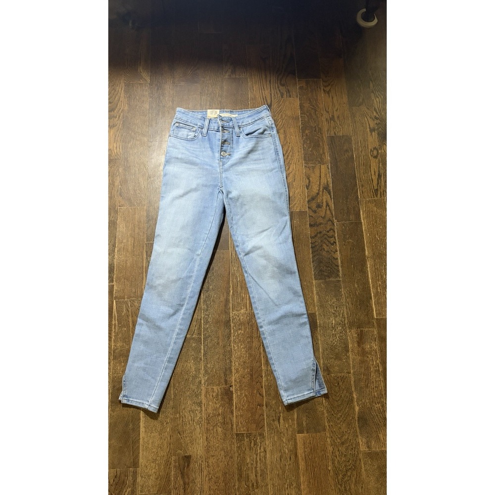 Levi's 721 High Rise Skinny Ankle Capri cut out ankle detail  Button Fly 25 NWT